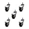 Service Caster 3 Inch Chrome Hooded Neoprene Rubber 7/8 Inch Grip Ring Stem Casters SCC, 5PK SCC-GR03S310-NPRB-BC-71678-5 - alternate 1
